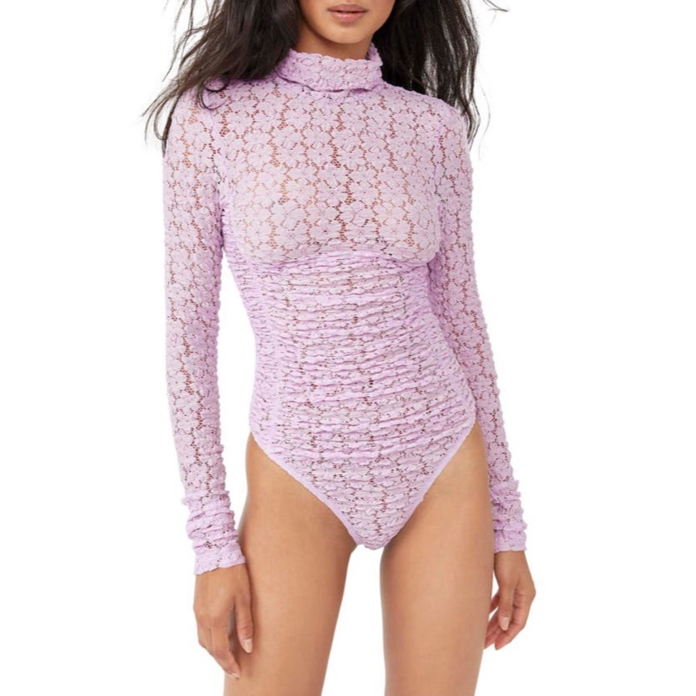 Free People Day N Night Lace Bodysuit In Orchid Ice Size Small Boho Festival